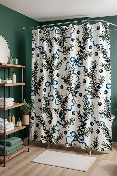 EVPANYA Perdeau de baie, perdea de duș cu model de afine, perdea pentru cadă ...