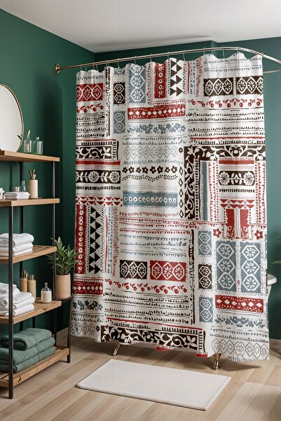 EVPANYA Perdeau de baie, perdea de duș cu model modern Anatolian Traces, perd...