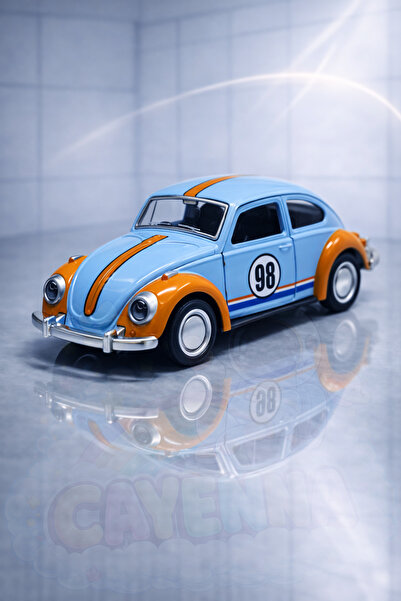cayenna Nostaljik Şeritli Beetle Vosvos Kapıları Açılan Oyuncak Sürtmeli Araba