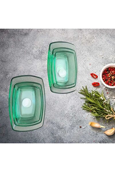 PAŞABAHÇE CAM Tokio Yeşil Kayık Tabak 12-14-18 cm 6'lı Set