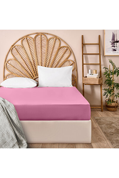ASPARTAM Soft Double Flat Edge Bed Sheet - Dried Rose - 260X270 cm