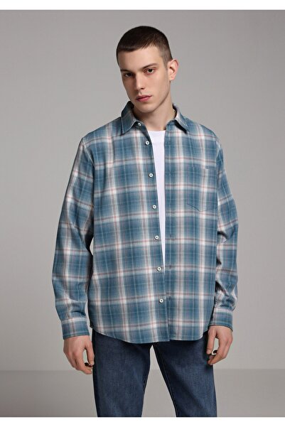 Colin's Regular Fit Shirt Neck Plaid Men's Green Long Sleeve Shirt