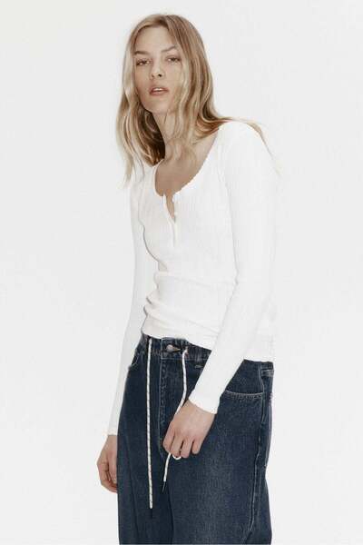 H&M Pointelle-knit cotton top