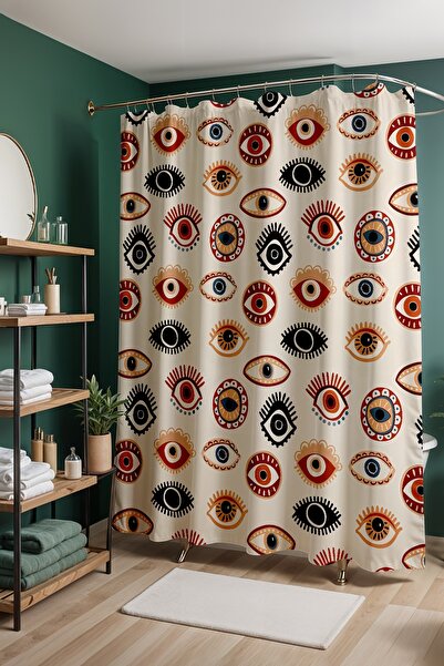 EVPANYA Κουρτίνα μπάνιου, Κουρτίνα ντους με σχέδιο Thousand Looks, Κουρτίνα μ...