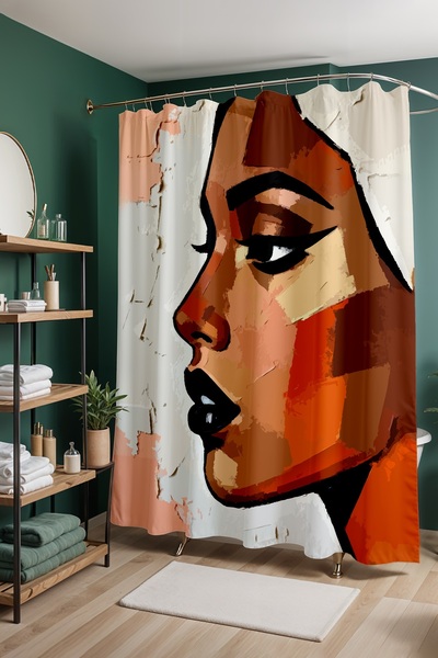 EVPANYA Bathroom Curtain, Black Lipstick Woman Patterned Shower Curtain, Bath...