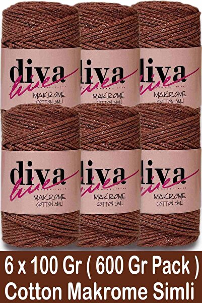 Diva İplik Diva Makrome Cotton Simli 1964 Cinnamon (Pack of 6)