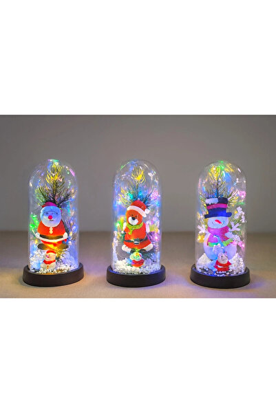 Epilons Christmas Themed Illuminated Decorative Glass Jar - Model 8