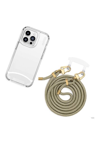 STYLEASH Premium transparent case with detachable cord compatible with iPhone...