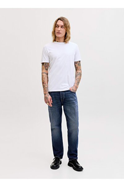 Jack & Jones Normal Bel Tapered Fit Mavi Erkek Denim Pantolon 12289810 JJIMIK...