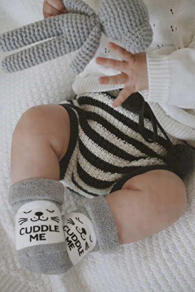 Katia&Bony Baby Animal Patterned Towel Socks Gray