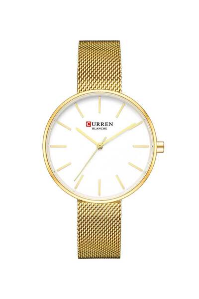 Curren Women's Waterproof Simple Stainless Steel Mesh Band Quartz Watch