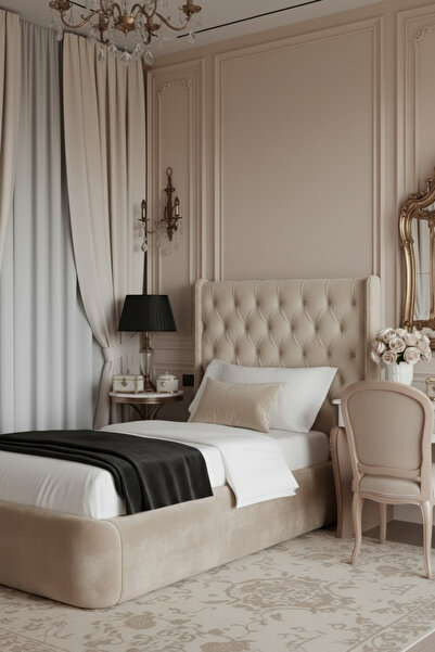 JACA 2'li Kadife Kumaş Dekoratif Yatak Runner & İç Dolgulu Dikdörtgen Şeklind...