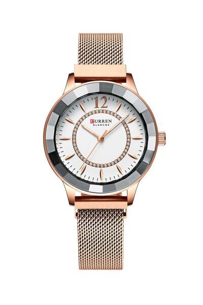 Curren Women's Waterproof Chic Stainless Steel Magnetic Mesh Band Quartz Watch