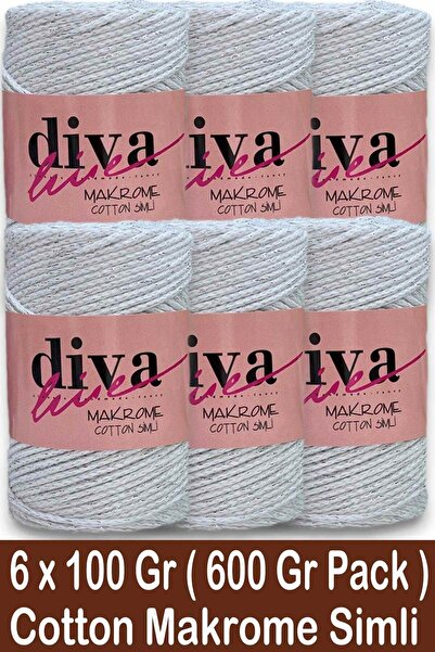 Diva İplik Diva Makrome Cotton Simli 2101 Gms (Pack of 6)