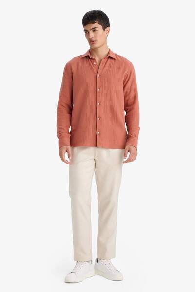 DeFacto Regular Fit Straight Leg Cotton Trousers D4251Ax26Sp