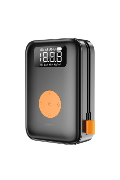 WIWU منفاخ إطارات لاسلكي محمول WI-AI003 - شاشة LCD رقمية - 90 واط - قابل لإعا...