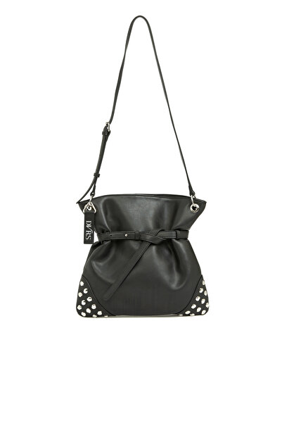 Dıvarese Siyah Suni Deri Kadın Bucket Çanta