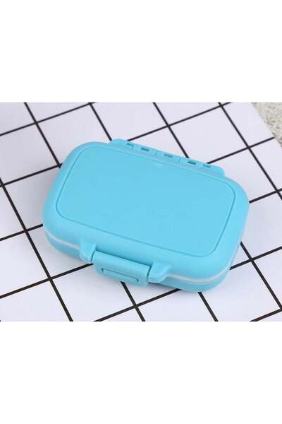 Other Small size, three-compartment medicine case - blue