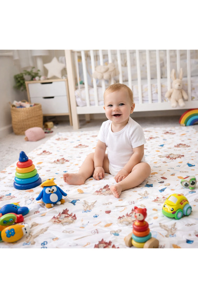 SALLHOMEE Fantastik Macera Desenli Oyun Halısı Yumuşak Pamuklu, Unisex