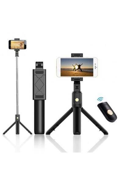 Other عصا سيلفي لاسلكية وحامل ثلاثي القوائم مع جهاز تحكم عن بعد، موديل K07