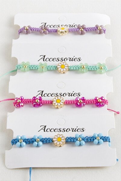 ZERO LAND Storozal Daisy Enamel Macrame Braided Rope Bracelet (71308) - Mi