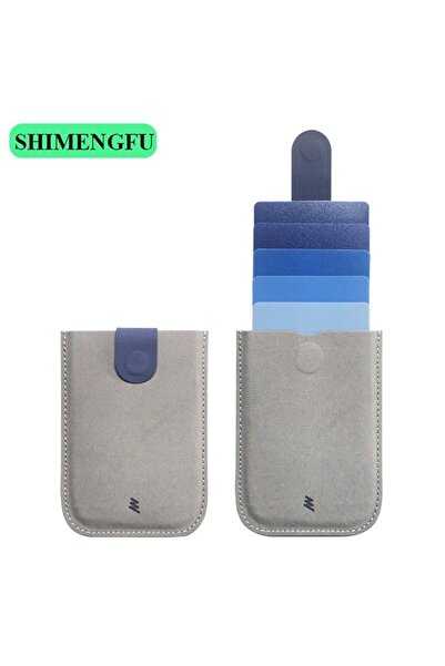 Other Magnetic Microfiber Fabric Wallet for Cards and Cash - Dark Blue Grey