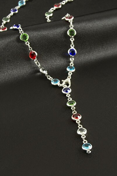 ZERO LAND قلادة STOROZAL على شكل حرف Y من الفولاذ مرصعة بحجر الزركون (71721) ...