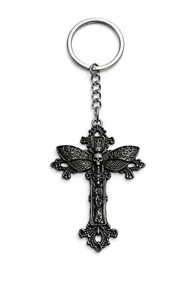 HER ŞEY NOTA www.herseynota.com Black Plated Engraved Winged Skull Figured Cr...