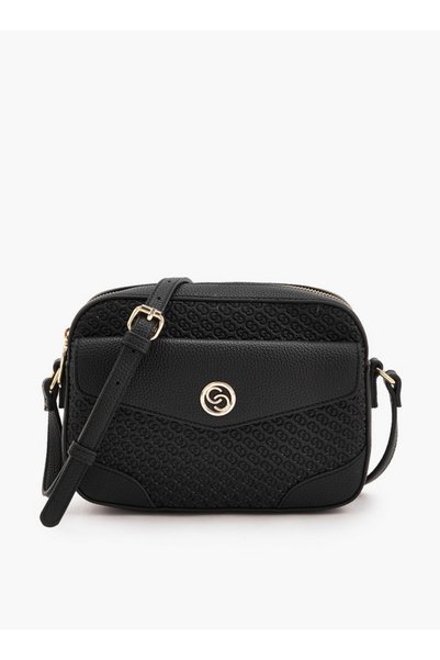 Celeste Monogram Embossed Crossbody Bag with Zip Closure