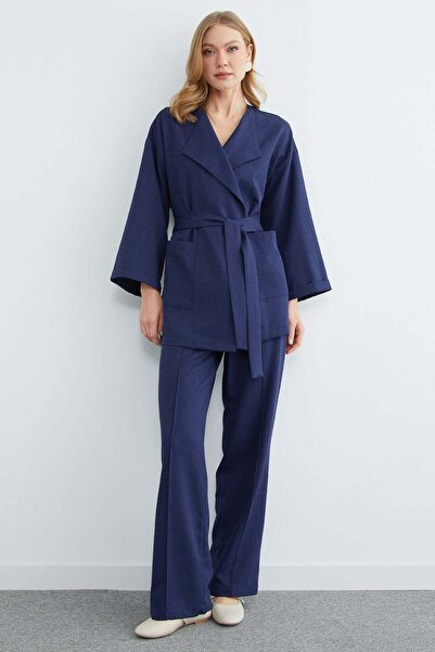 Fulla Moda Fullamodest Belted Green 2-Piece Set