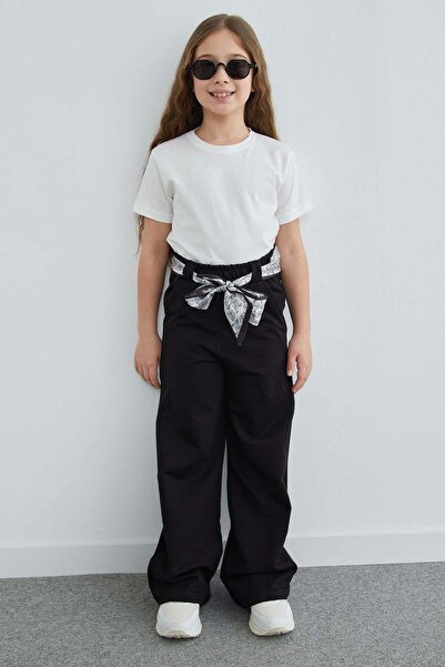 Fulla Moda Pantaloni Palazzo pentru fete cu detaliu elastic la talie