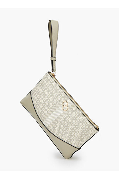 Celeste Monogram Print Clutch with Zip Closure