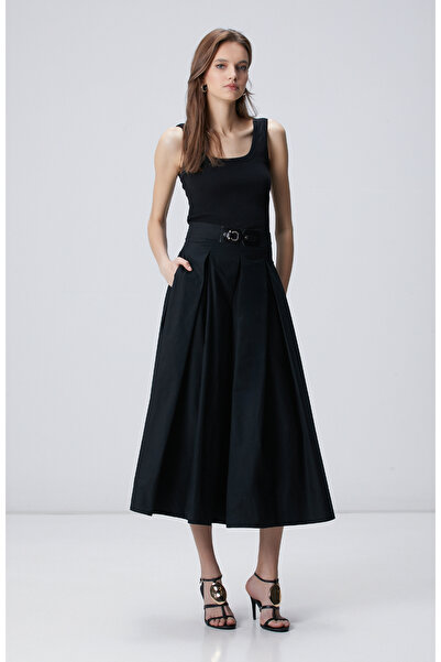 Network Siyah Poplin Etek