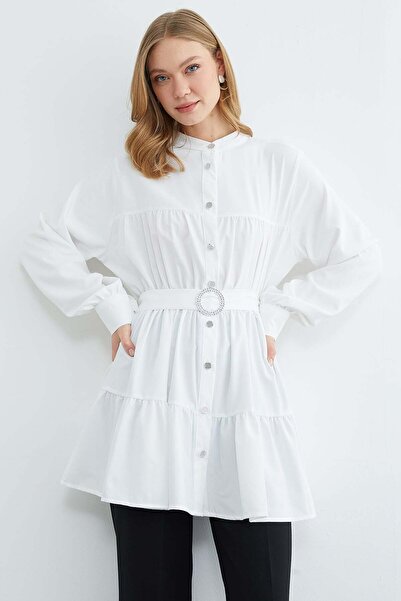 Fulla Moda Fullamodest Belted Stoned Tunic