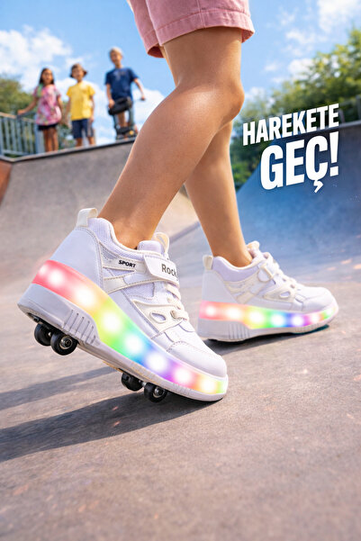 ROCKY SPORT PATENLİ CIRTLI IŞIKLI SPOR AYAKKABI 4 TEKERLEKLİ PATEN – IŞIKLARI...
