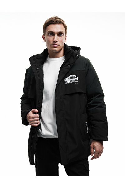 Koton Geacă parka cu glugă detașabilă cu imprimeu cu detaliu la buzunar