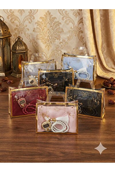 MİK Store Özel Hediye Çantalı Lüks Yazma, İnci Tesbih ve Taşlı Zikirmatik Set...