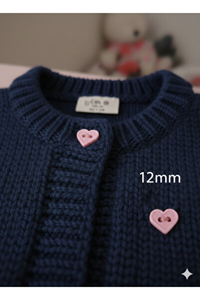 formix3d Lüks Pembe Kalp Düğme - Örgü Bebek ve Çocuk Kıyafetleri İçin 1.2 Cm ...