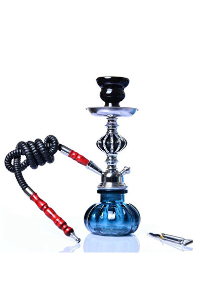 Choice1 طقم شيشة عربي أسود للسفر، شيشة زجاجية، أنبوب شيشة مفرد ، وعاء سيراميك...