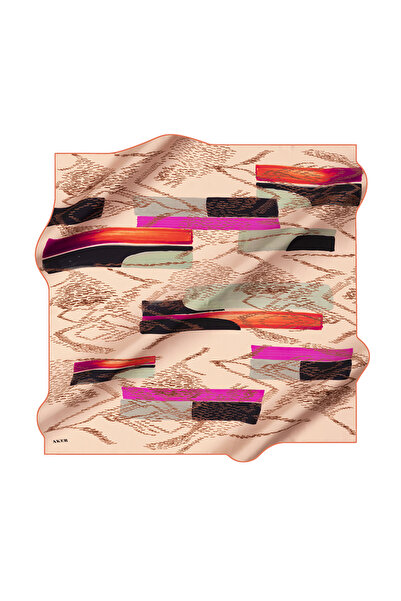 Aker Orange 90X90 Silk Crepe Satin Scarf