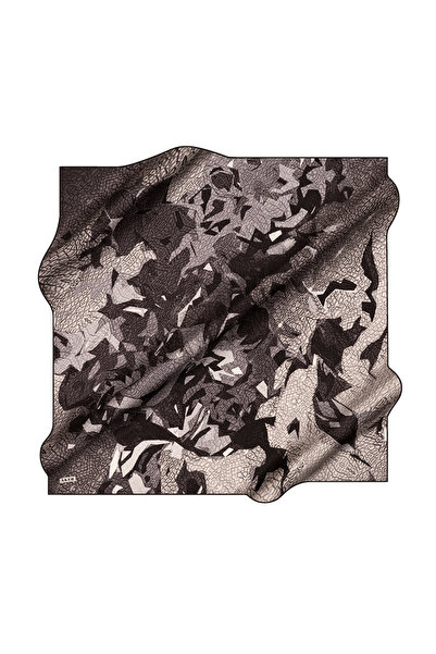 Aker Black 90X90 Silk Crepe Satin Scarf