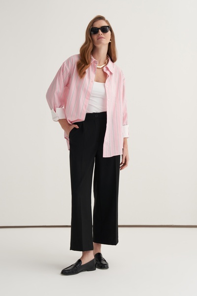 EBU Prive Pantaloni de damă cu croială dreaptă, negri