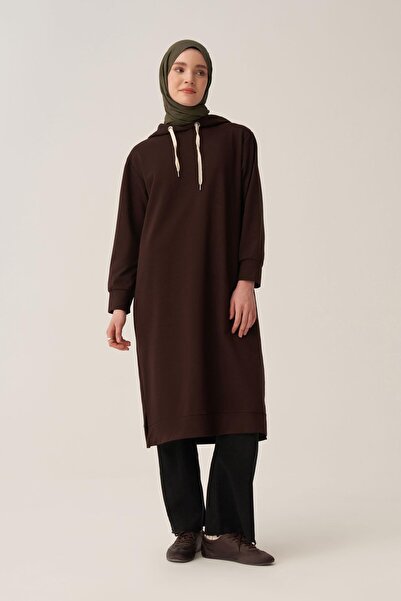 ALLDAY Bitter Brown Hooded Comfortable Tunic