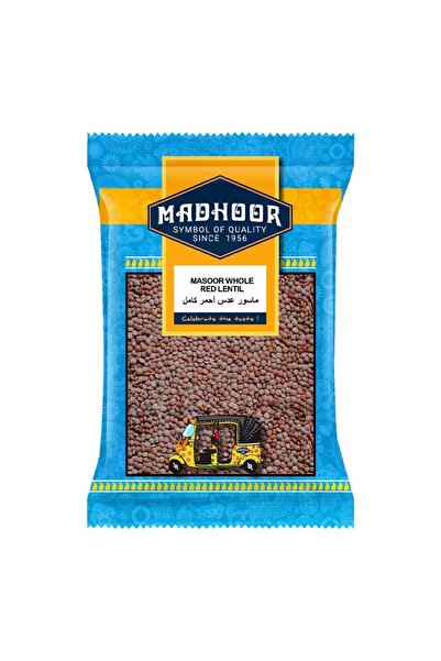 MADHOOR Masoor Whole Whole Skin-On Black Red Lentil Legume Grains (500g)