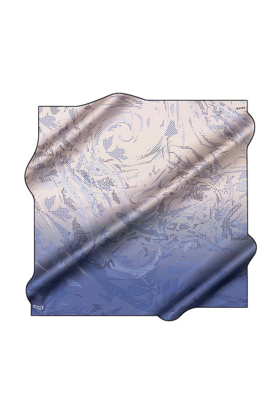 Aker Dark Blue 90X90 Silk Crepe Satin Scarf