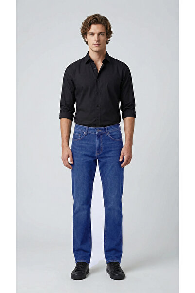 ENZİM JEANS Men's High Waist Straight Cut Straight Leg Jean Trousers
