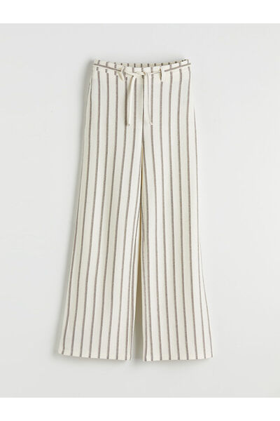 LC Waikiki M&B Collection Brown Striped Wide Leg Girls' Pants