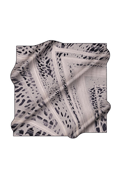 Aker Navy Blue 90X90 Silk Crepe Satin Scarf