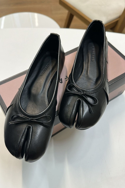 NILUFARR Tonya Siyah Hakiki Deri Kadın Babet