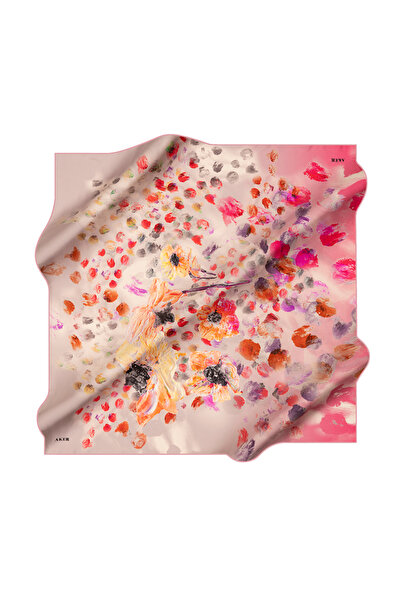 Aker Dark Pink 90X90 Silk Crepe Satin Scarf